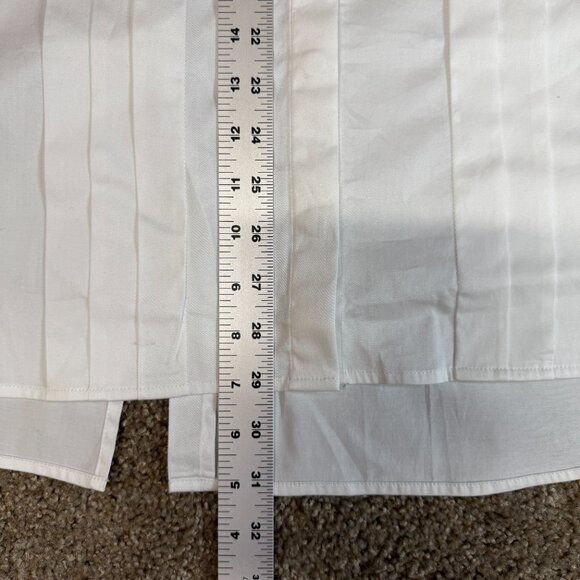 Soft Surroundings Poetic Button Up Shirt Women 1X White Cotton Ruffle Pleated - Picture 12 of 16